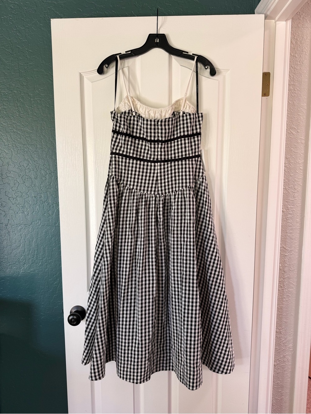 NWT For Love & Lemons Black and White Gingham Dress - Picture 8 of 10